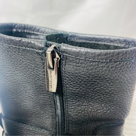 Vince Camuto Women's Black Platform Chain Messtia Toe Leather Boots Sz 6 - Picture 4 of 10